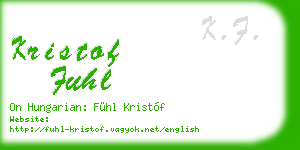 kristof fuhl business card